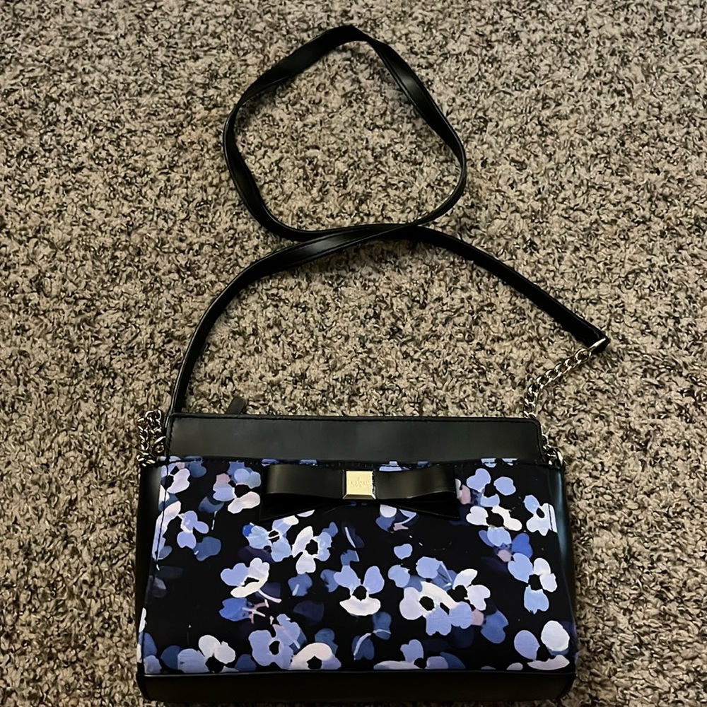 Katespade black floral crossbody
